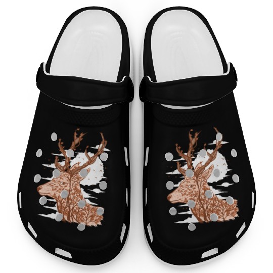 Tree Deer Beautiful Animal Clogs