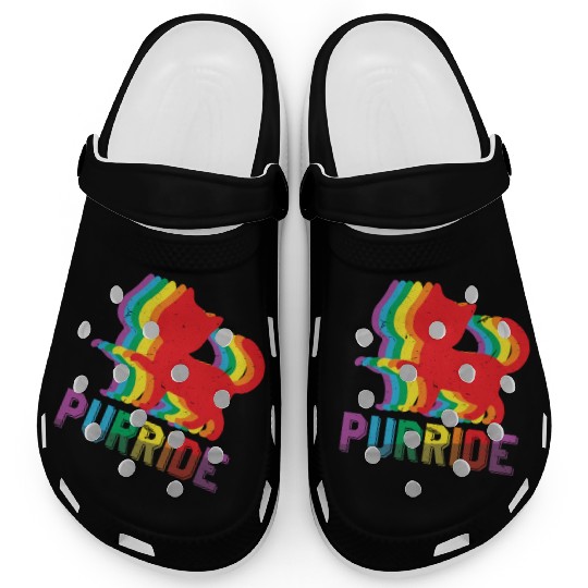 Cute Cat Gay LGBTQ Rainbow LGBT Pride Month Clogs