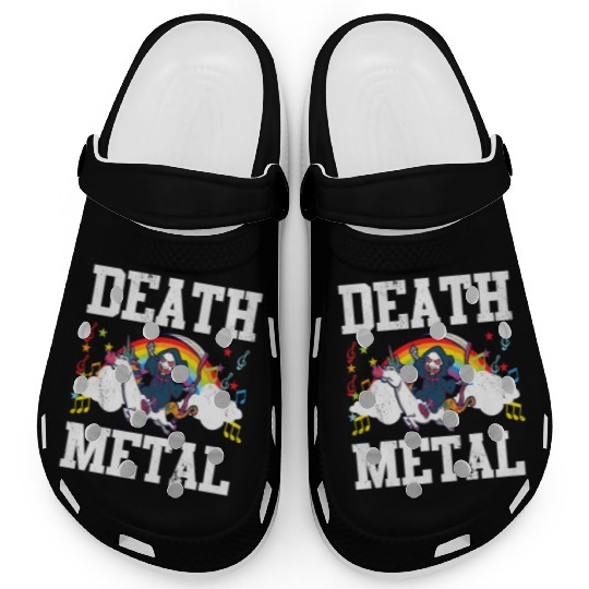 Death Metal Grim Reaper Riding A Unicorn Trick Clogs