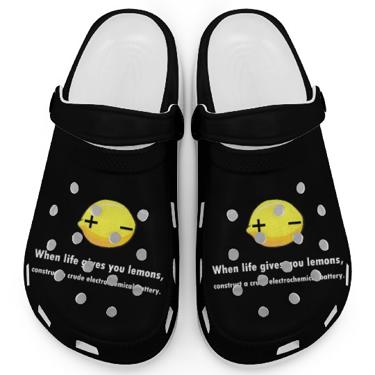 Electrochemical Battery Lemon Chemist Teacher Clogs
