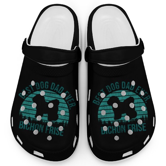 Best Dog Dad Ever Bichon Frise Dog Gift for Men Clogs