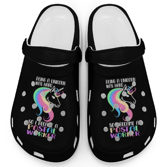 Postal Worker Unicorn Mailman Mail Post Office Clogs