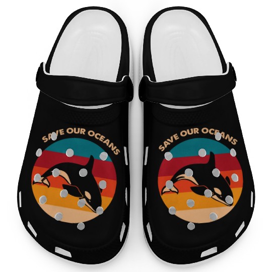Save Our Oceans Wildlife Orca Whale Climate Change Clogs