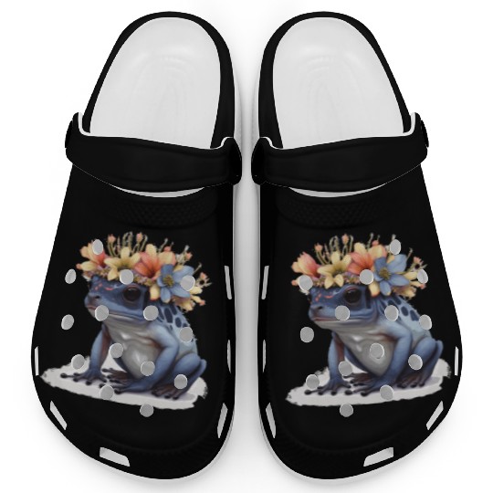 Cute Poison Dart Frog Flower Crown Amphibian Lover Clogs