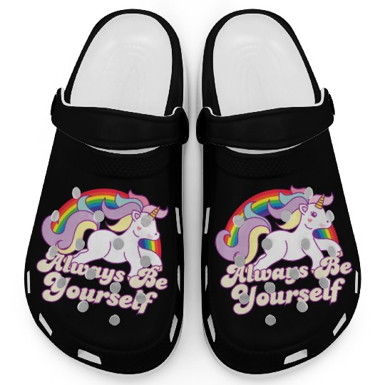 LGBT CSD Be Yourself Gay Lesbian Pride Unicorn Clogs