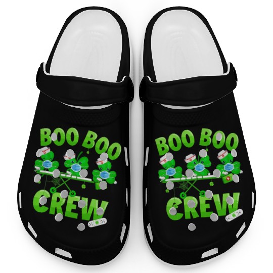 Boo Boo Crew Nurse St Patricks Day Shamrock Clogs