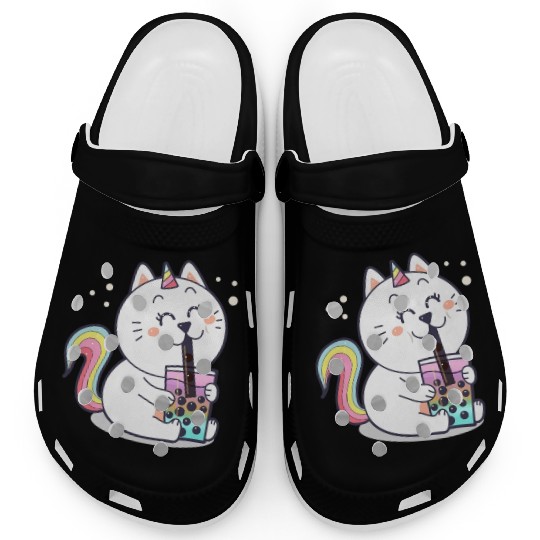 Bubble Tea Cute Kawaii Unicorn Cat Japanese Clogs
