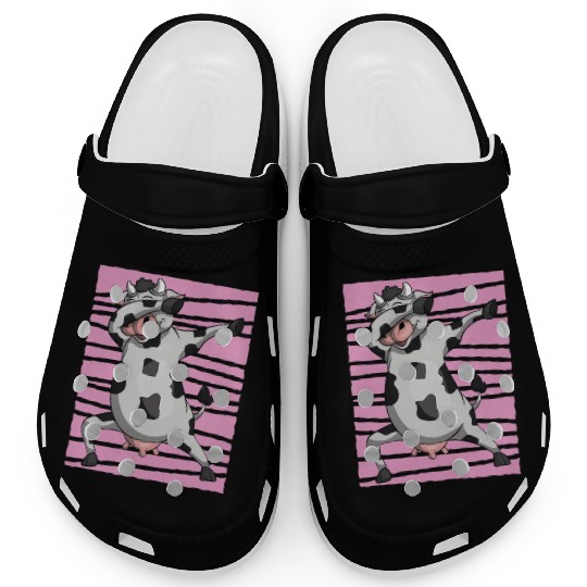 Farm Animal Lover Farmer Funny Dabbing Cow Clogs