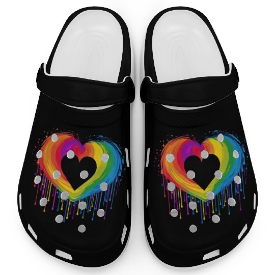 United Love: LGBT Rainbow Heart, Supporting All Clogs