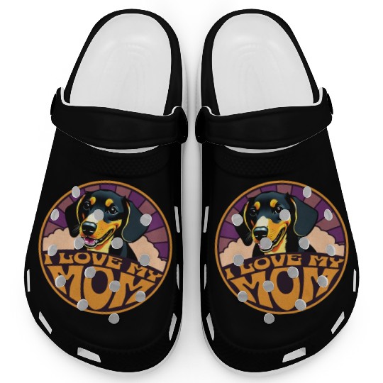 I Love My Mom -Dachshund Clogs