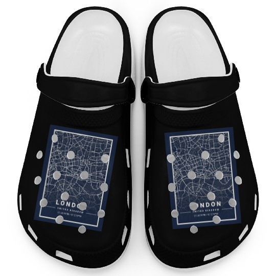 London Light City Map Blueprint design Clogs
