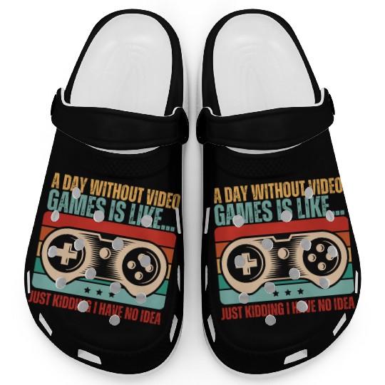 Retro Sunset Video Game Lover Clogs