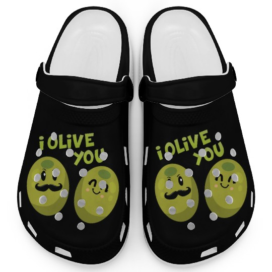 Green Olives Valentine Olive You Clogs