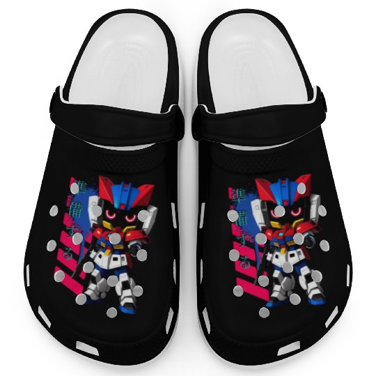 Chibi Mecha: A Cute Cyberpunk Design 2 Clogs