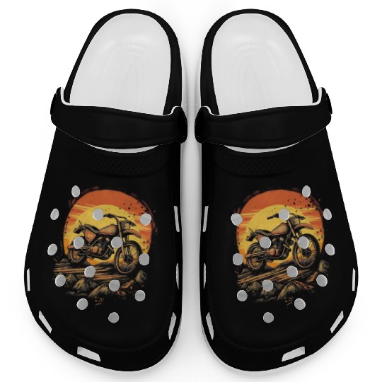 Dirt Bike Motorcycle Motorbike MX Biker Retro Clogs