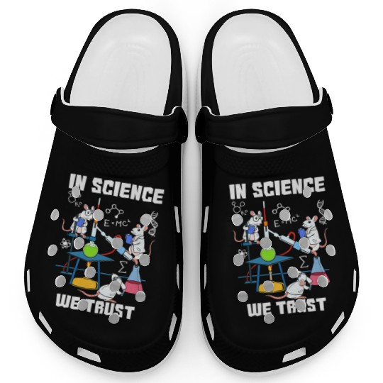Funny In Science We Trust Laboratory Chemicals Clogs