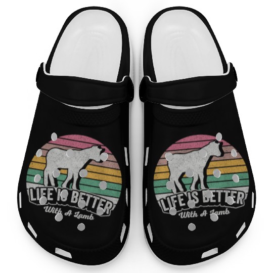 Funny Lamb Vintage Retro Life Is Better With Clogs