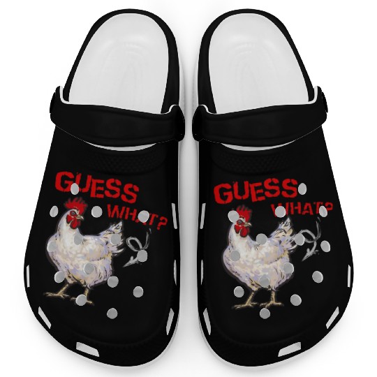 Funny Guess What Chicken Butt Farmer Chicken Buffs Clogs