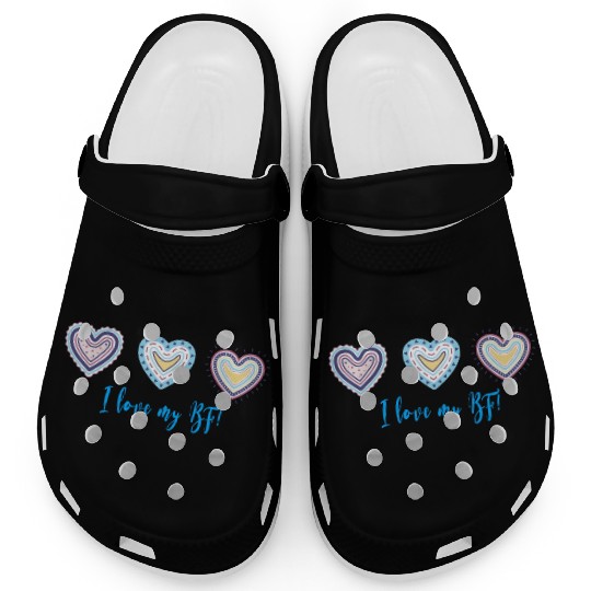 I Love My Bf Modern Boho Style Clogs