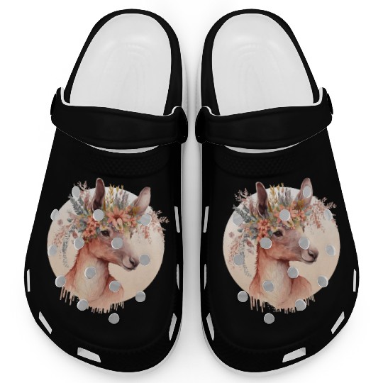 Cute Australian Kangaroo Flower Crown Animal Lover Clogs