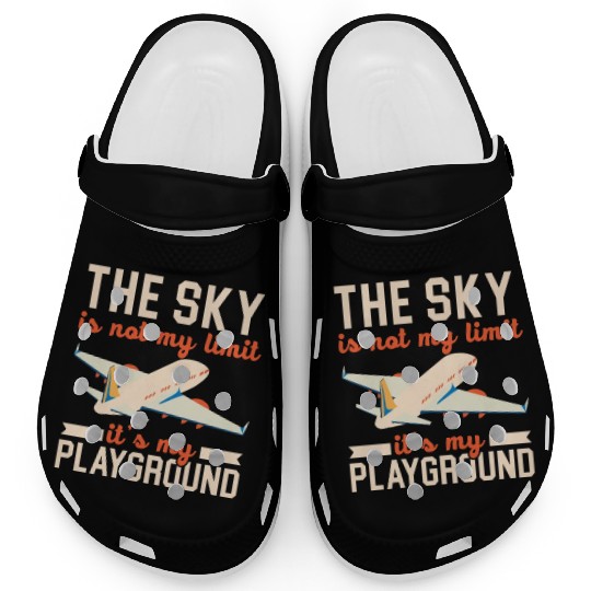 Airplane Plane Pilot Aviator Sky Flight Instructor Clogs