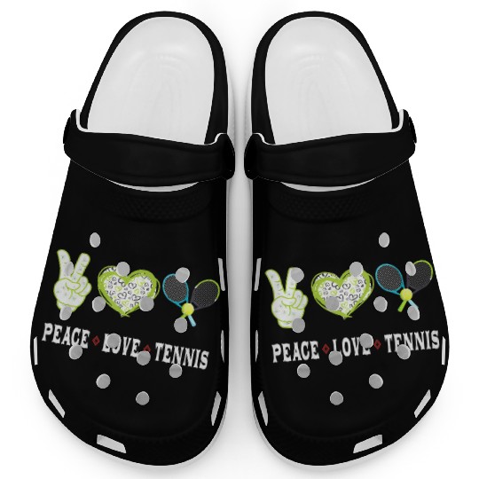 Tennis lovers Player fans Peace love Tennis Clogs