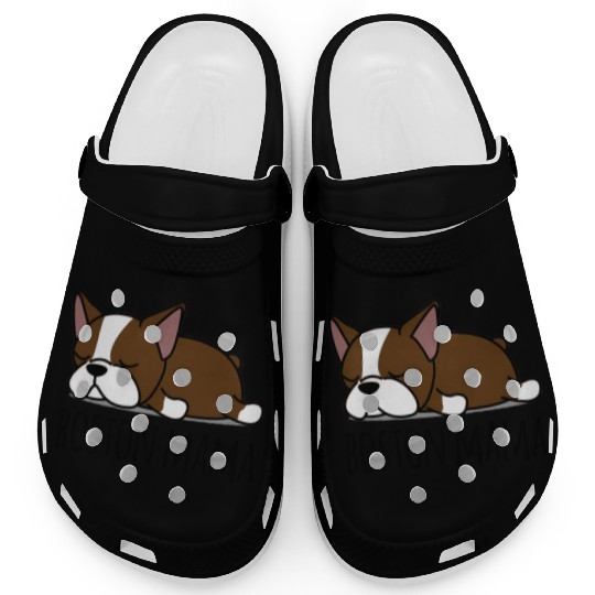 Red Boston Terrier Boston Mama Clogs