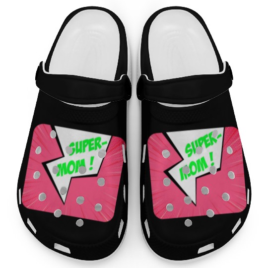Super-mom super-hero. Best mom Mother's day Comics Clogs