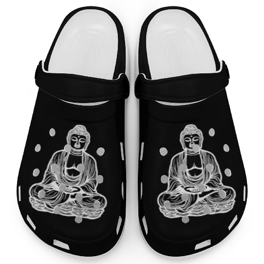 Far Eastern Buddha Lotus Meditation Tattoo Style Clogs