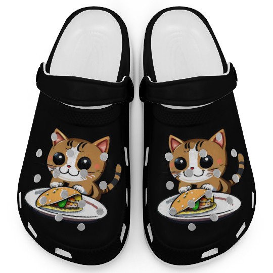 Cute Cat and Taco: A Playful Combination for Your Clogs