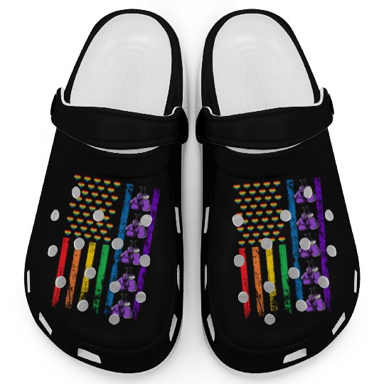 American Sports Rainbow Flag LGBT Pride Month Clogs