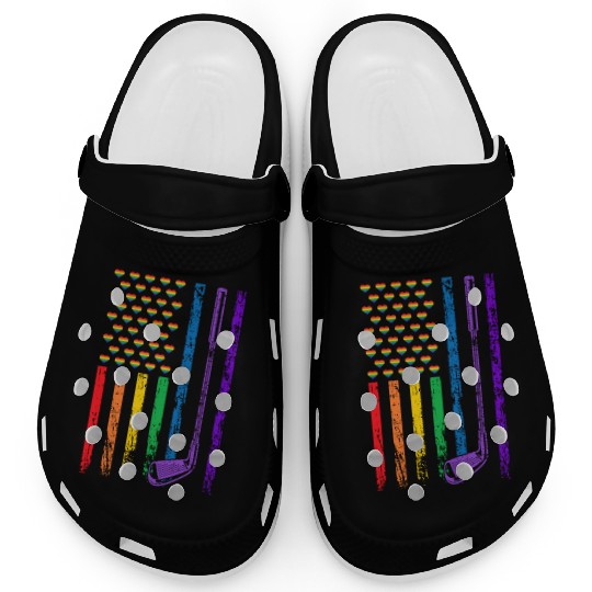 American Sports Rainbow Flag LGBT Pride Month Clogs