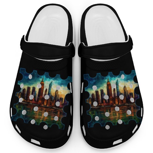 New York skyline Reverie A Symphony of Dreams Clogs