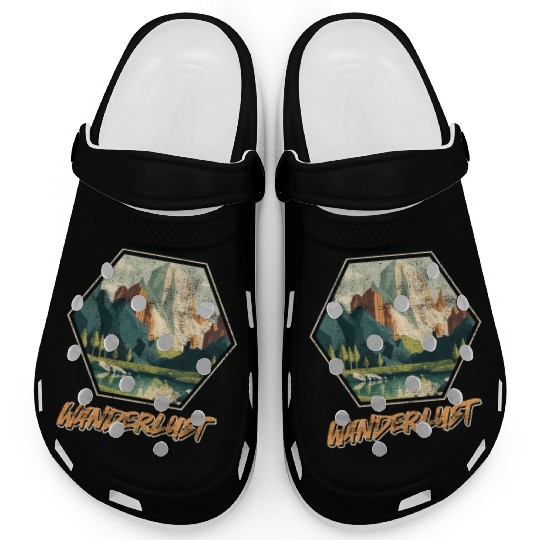 Wanderlust Mountaineer Hiking Mountain love Clogs
