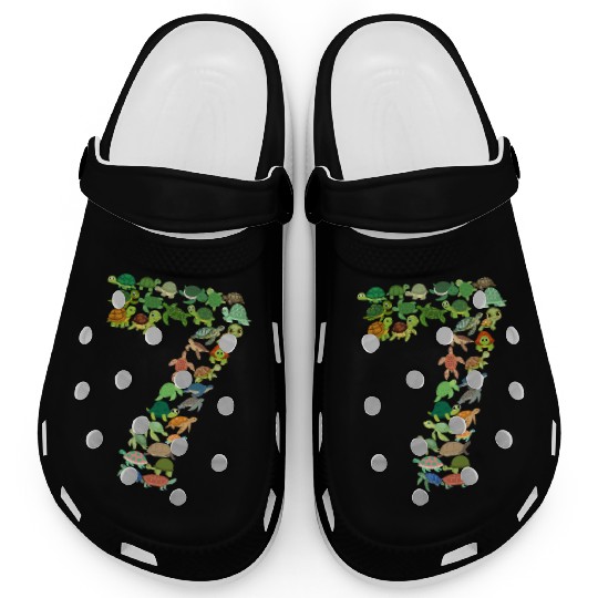 7th Birthday Sea Turtle Tortoise Theme 7 Year Old Clogs