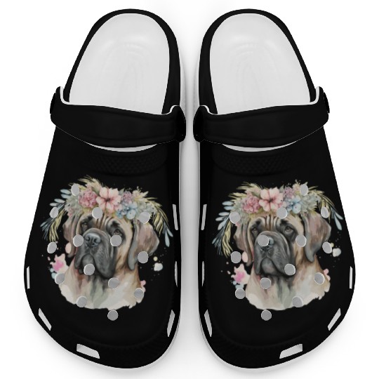 Cute English Mastiff Flower Crown Pet Dog Breed Fl Clogs