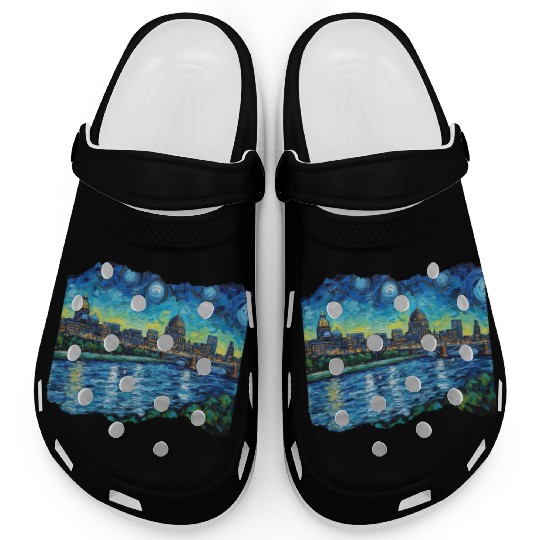 St Paul Minnesota Skyline Tribute Capital Charm Clogs