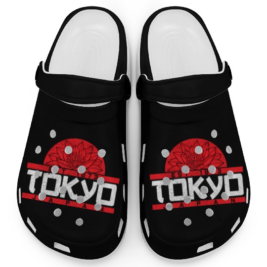 Tokyo Japan Est 1873 Lotus Japanese Clogs