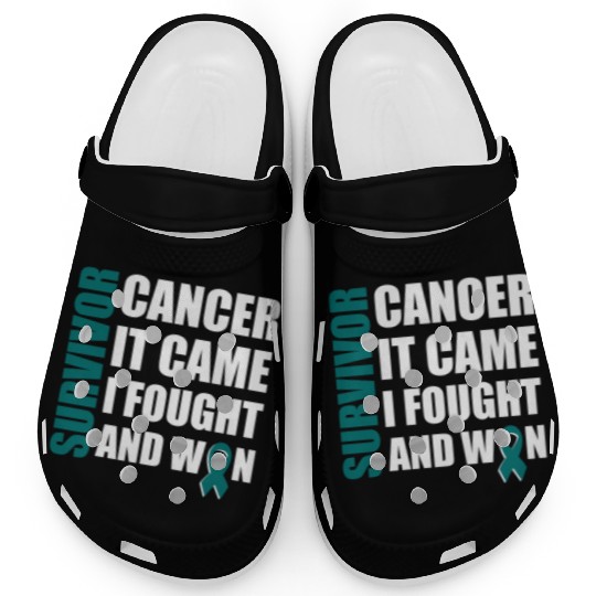 Ovarian Cancer Fight Cancer Ribbon Clogs