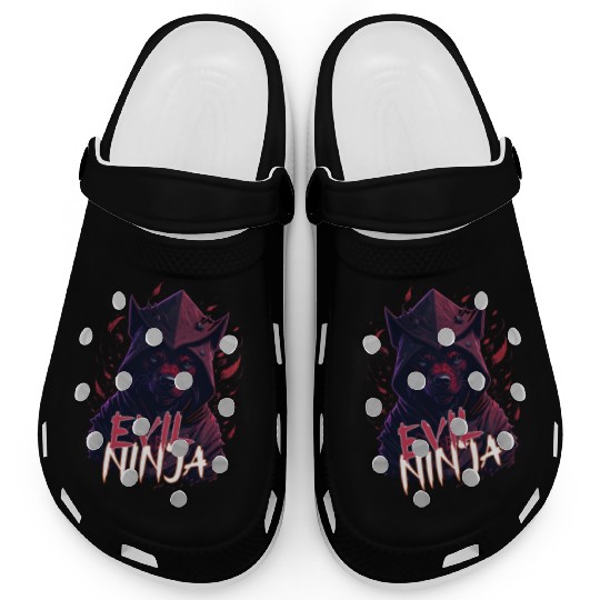 Powerful Boston Terrier Dog Ninja Clogs