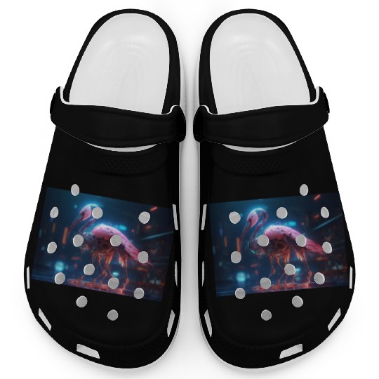 Neon Flamingo Clogs