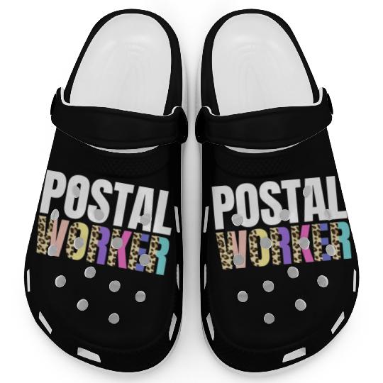 Postal Worker Leopard Design Clogs