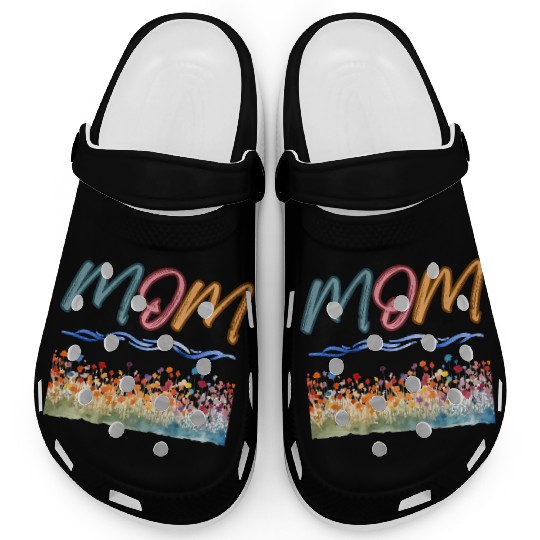 Colorful Flower Mom Mother's Day I Love Mom Clogs