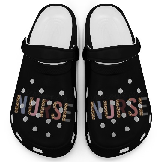 Intensive Care Nurse Leopard Print Icu Nursing Sch Clogs