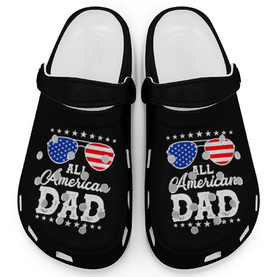 4th Of July Patriotic American Dad Us Clogs