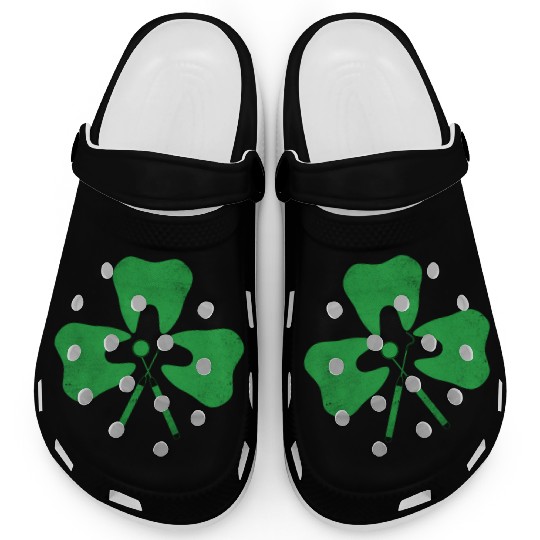 Dental Hygienist St PatricDay Shamrock Tooth Denti Clogs