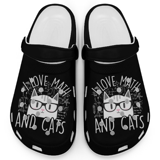 I Love Math And Cats Kitty Cat Feline Clogs
