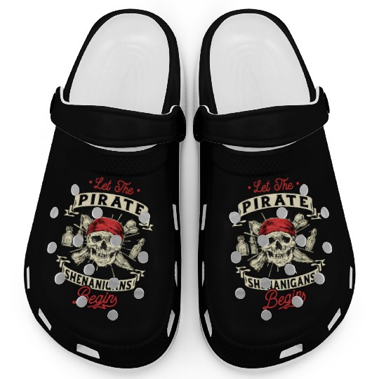 Let The Pirate Shenanigans Begin Crossbones Freebo Clogs