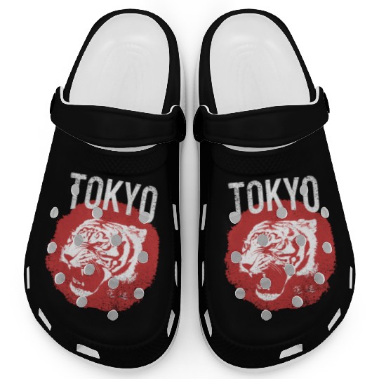 Tokyo Tiger Head Distressed Clogs