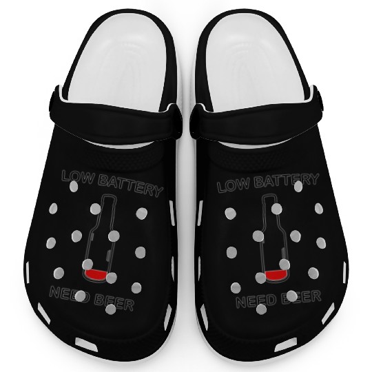 Low Battery Need Beer Novelty Af Clogs